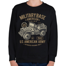 PRINTFASHION Amerikai katonai jeep - Gyerek pulóver - Fekete gyerek pulóver, kardigán