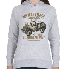 PRINTFASHION Amerikai katonai jeep - Női kapucnis pulóver - Sport szürke női pulóver, kardigán