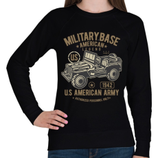 PRINTFASHION Amerikai katonai jeep - Női pulóver - Fekete