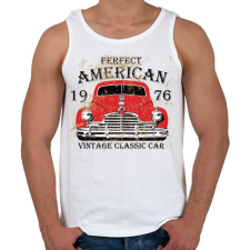 PRINTFASHION amerikai klasszikus autójelzés - Férfi atléta - Fehér atléta, trikó