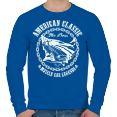 PRINTFASHION Amerikai klasszikus - Férfi pulóver - Királykék