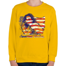 PRINTFASHION Amerikai lány - Gyerek pulóver - Sárga