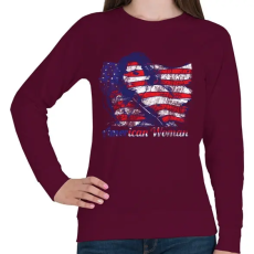 PRINTFASHION Amerikai lány - Női pulóver - Bordó