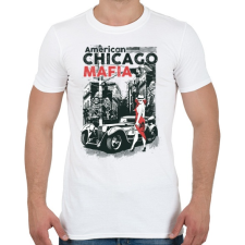 PRINTFASHION Amerikai Maffia - Férfi póló - Fehér férfi póló