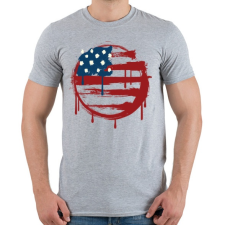PRINTFASHION Amerikai Nemzet - Férfi póló - Sport szürke férfi póló