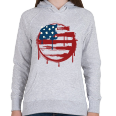 PRINTFASHION Amerikai Nemzet - Női kapucnis pulóver - Sport szürke