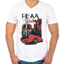 PRINTFASHION Amerikai retro sportautó 5 - Férfi V-nyakú póló - Fehér férfi póló