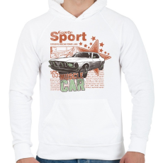 PRINTFASHION Amerikai retro sportautó - Férfi kapucnis pulóver - Fehér