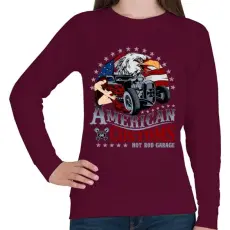 PRINTFASHION Amerikai szokás - Női pulóver - Bordó
