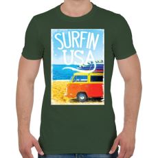 PRINTFASHION Amerikai szörfös - Férfi póló - Katonazöld