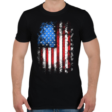 PRINTFASHION amerikai zászló  - Férfi póló - Fekete
