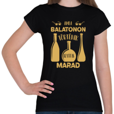 PRINTFASHION Ami a Balatonon történik - Női póló - Fekete női póló