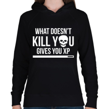 PRINTFASHION Ami nem öl meg, xp-t ad - Női kapucnis pulóver - Fekete női pulóver, kardigán