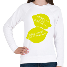 PRINTFASHION Amikor az élet citromot ad! - Női pulóver - Fehér