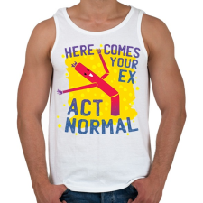 PRINTFASHION Amikor az exemet meglátom - Férfi atléta - Fehér atléta, trikó