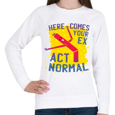 PRINTFASHION Amikor az exemet meglátom - Női pulóver - Fehér női pulóver, kardigán