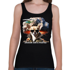 PRINTFASHION amikor jön a postás - csivi - Női atléta - Fekete női trikó