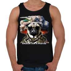 PRINTFASHION amikor jön a postás - mopsz - Férfi atléta - Fekete