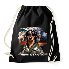 PRINTFASHION amikor jön a postás - TACSKÓ - Sportzsák, Tornazsák - Fekete tornazsák