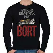 PRINTFASHION Amikor kinyitnak egy bort - Férfi pulóver - Fekete férfi pulóver, kardigán