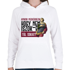 PRINTFASHION Amikor megkérdezik - fekete - Női kapucnis pulóver - Fehér női pulóver, kardigán