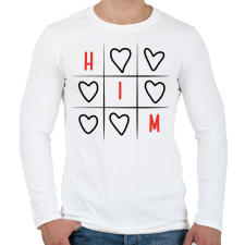 PRINTFASHION Amőba - Him - Férfi hosszú ujjú póló - Fehér férfi póló