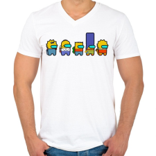 PRINTFASHION Among Simpsons - Férfi V-nyakú póló - Fehér férfi póló