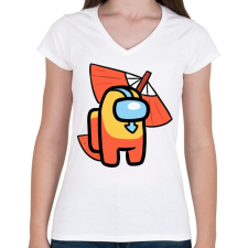 PRINTFASHION Among us: Aang avatar - Női V-nyakú póló - Fehér női póló