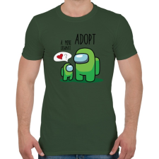 PRINTFASHION Among us adopt a mini crewmate - Férfi póló - Katonazöld férfi póló