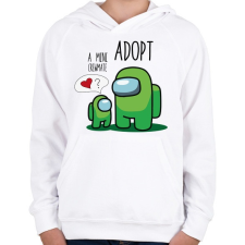 PRINTFASHION Among us adopt a mini crewmate - Gyerek kapucnis pulóver - Fehér gyerek pulóver, kardigán