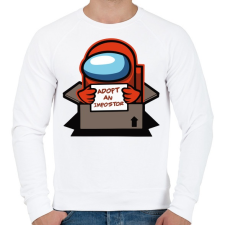 PRINTFASHION Among us- adoptálj imposztort - Férfi pulóver - Fehér férfi pulóver, kardigán