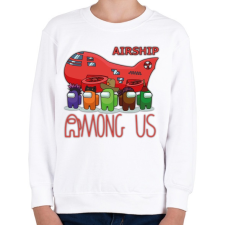 PRINTFASHION Among us - Airship among us - Gyerek pulóver - Fehér gyerek pulóver, kardigán
