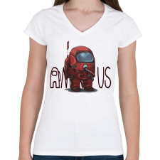 PRINTFASHION Among us art - Női V-nyakú póló - Fehér női póló