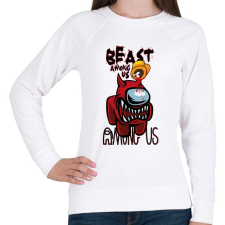 PRINTFASHION Among us beast among us - Női pulóver - Fehér női pulóver, kardigán