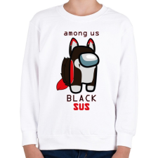 PRINTFASHION Among us Black sus 2 - Gyerek pulóver - Fehér gyerek pulóver, kardigán