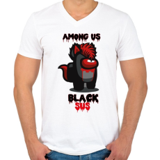 PRINTFASHION Among us Black sus - Férfi V-nyakú póló - Fehér