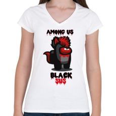 PRINTFASHION Among us Black sus - Női V-nyakú póló - Fehér