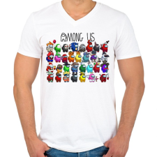 PRINTFASHION Among US Caracters - Férfi V-nyakú póló - Fehér férfi póló