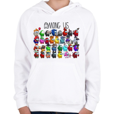PRINTFASHION Among US Caracters - Gyerek kapucnis pulóver - Fehér