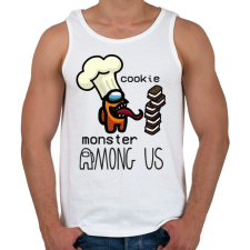 PRINTFASHION Among us - Cookie monster - Férfi atléta - Fehér atléta, trikó