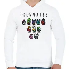 PRINTFASHION Among us - crewmates bonus - Férfi kapucnis pulóver - Fehér férfi pulóver, kardigán
