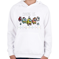 PRINTFASHION Among us - crewmates together - Gyerek kapucnis pulóver - Fehér gyerek pulóver, kardigán