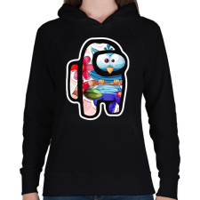 PRINTFASHION Among Us - Cuki Bagoly - Női kapucnis pulóver - Fekete női pulóver, kardigán