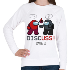 PRINTFASHION Among us - Discuss ! - Női pulóver - Fehér