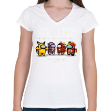 PRINTFASHION Among us Elite crewmates set - Női V-nyakú póló - Fehér