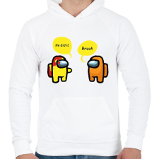 PRINTFASHION Among us - Férfi kapucnis pulóver - Fehér férfi pulóver, kardigán