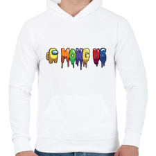 PRINTFASHION Among Us - Férfi kapucnis pulóver - Fehér férfi pulóver, kardigán