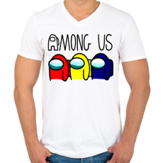 PRINTFASHION Among us  - Férfi V-nyakú póló - Fehér