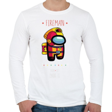 PRINTFASHION Among us fireman 2 premium skin set - Férfi hosszú ujjú póló - Fehér