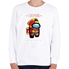 PRINTFASHION Among us fireman 2 premium skin set - Gyerek pulóver - Fehér